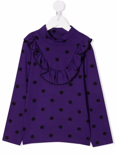 Wauw Capow By Bangbang Kids' Ally Dot T-shirt In Purple