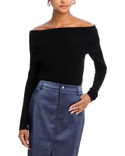 Wayf Sonia Off-the-shoulder Sweater In Black