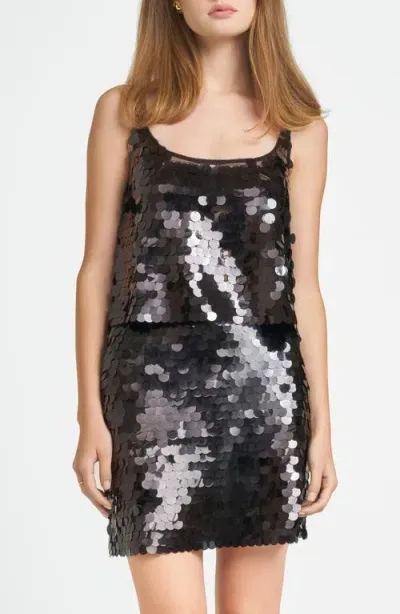 Wayf X Chérie Madeleine Je T'aime Sequin Tank In Black