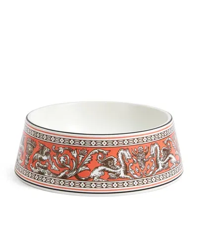 Wedgwood Bone China Florentine Pet Bowl In Orange