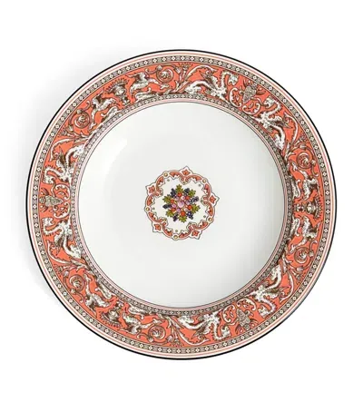 Wedgwood Florentine Salmon Rimmed Soup Bowl In Orange