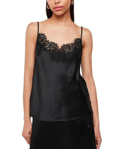 Whistles Lace Trim Cami Top In Black