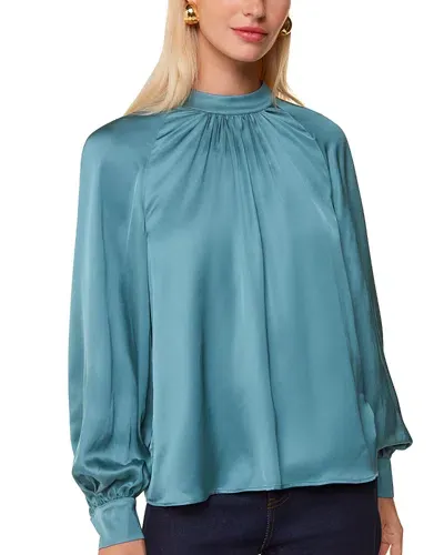 Whistles Lea Satin Top In Teal