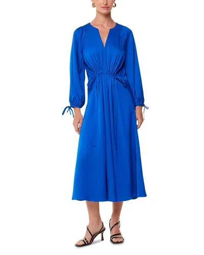 Whistles Molly Satin Midi Dress In Blue