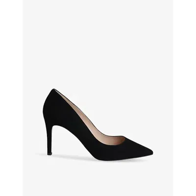 Whistles Womens Black Corie Pointed-toe Suede Heeled Courts