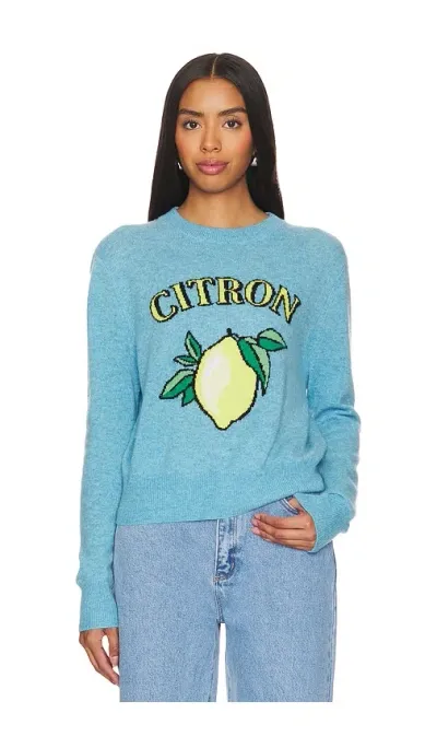 White + Warren Cashmere Citron Crewneck In Teal