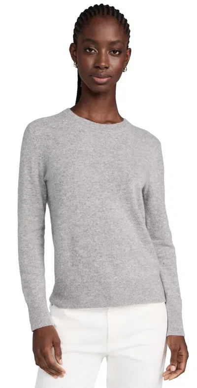 White + Warren Cashmere Core Crew Neck Pullover Grey Heather