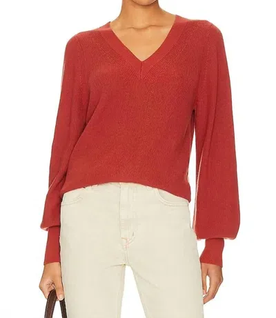 White + Warren Blouson Sleeve Top In Pink