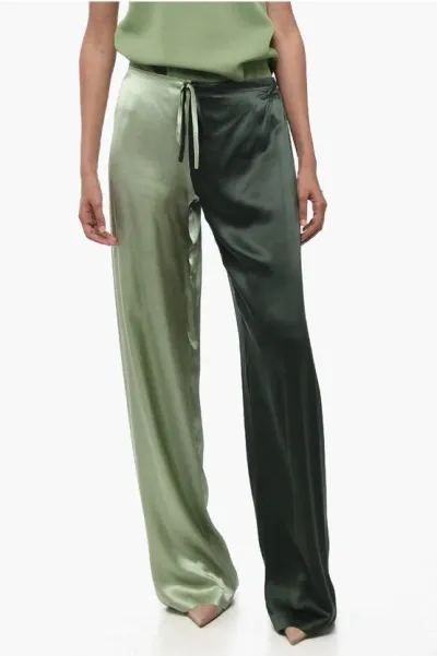 Woera Two Tone Silk Palazzo Pants With Drawstring In Multi