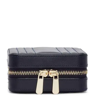 Wolf Small Leather Maria Jewellery Case In Black