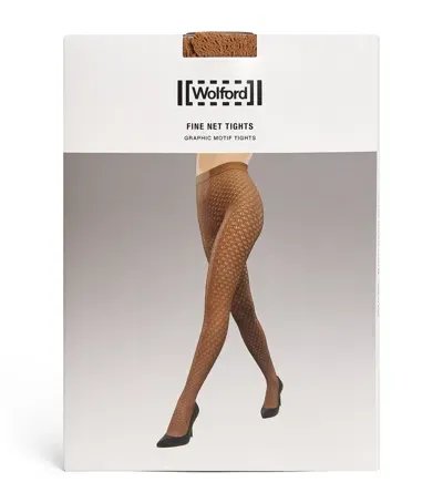 Wolford Fine Net Tights In Brown