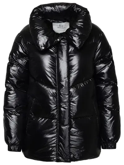 Woolrich Aliquippa Black Nylon Puffer Jacket