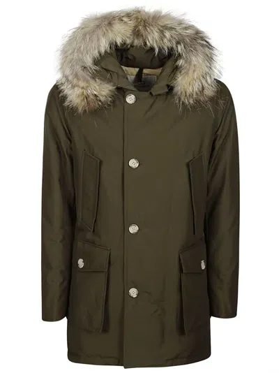 Woolrich Arctic Detachable Fur Parka In Dag Dark Green