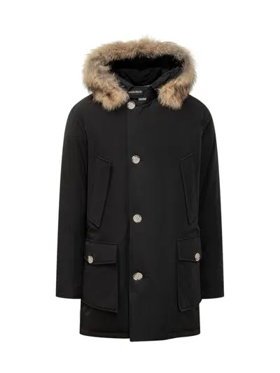 Woolrich Arctic Fur Parka In Black