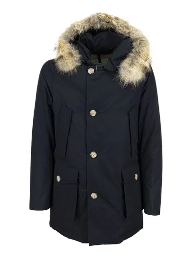 Woolrich Arctic Parka With Removable Fur Coat In Black