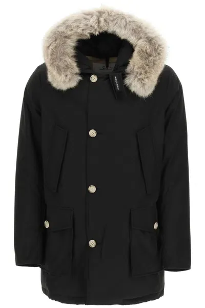 Woolrich Artic Df Parka With Coyote Fur  In Black