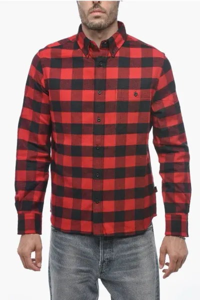 Woolrich Buffalo Checked Trout Run Shirt With Button-down Collar In Red