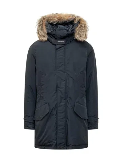 Woolrich Polar High Fur Parka In Blue