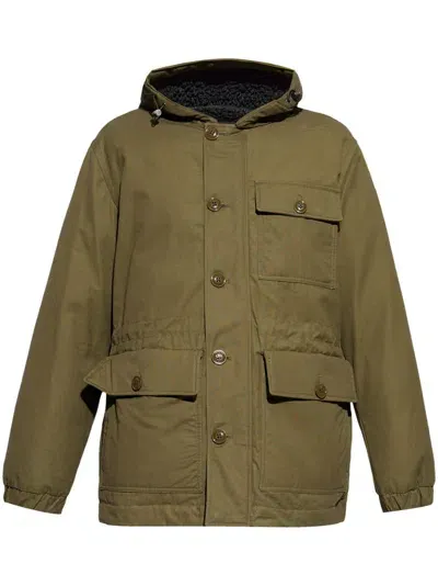 Woolrich Cotton Hooded Jacket In Green