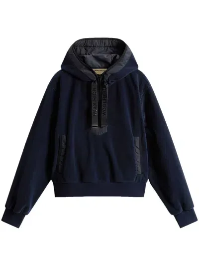 Woolrich Fleece Hoodie In Blue