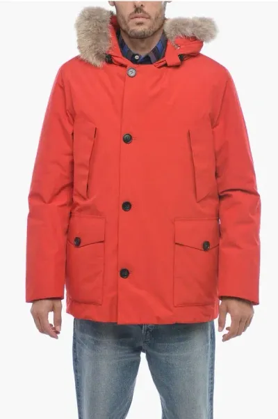 Woolrich Goretex Gtx Parka With Real Fur In Red