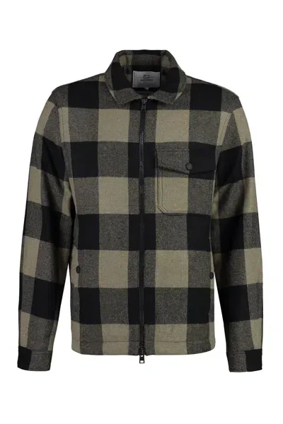 Woolrich Wool Blend Overshirt In Green