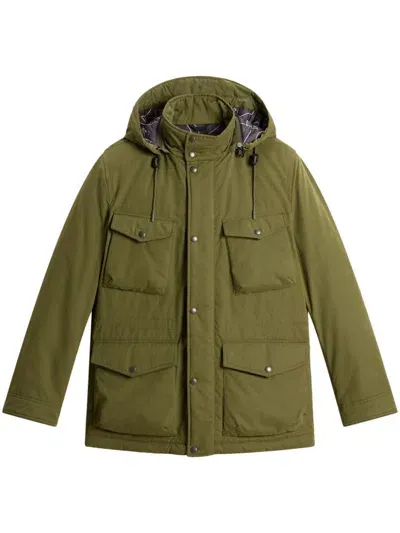 Woolrich Hooded Padded Jacket In Green