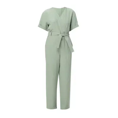 Woolrich Belted Wrap Jumpsuit In Green