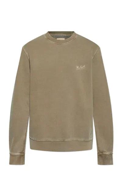 Woolrich Logo Embroidered Crewneck Sweatshirt In Green