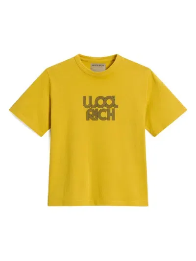 Woolrich Kids' Logo-print Cotton T-shirt In Yellow