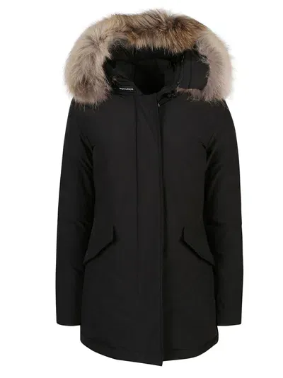 Woolrich Luxury Arctic Raccoon Parka In Black