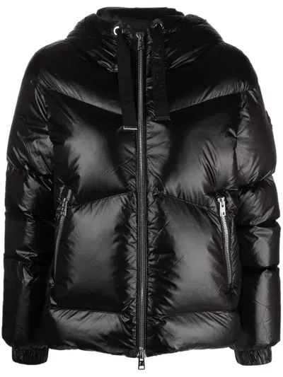 Woolrich Padded Hooded Jacket In Black