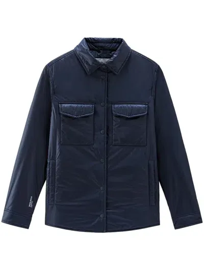 Woolrich Padded Overshirt Jacket In Blue