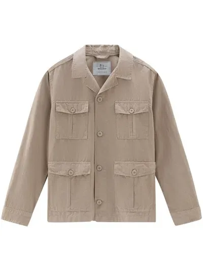 Woolrich Safari Shirt Jacket In Brown