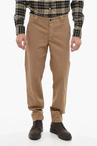 Woolrich Stretch Cotton Chino Pants In Brown