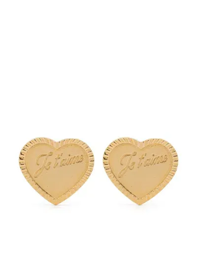 Wouters & Hendrix Heart-shaped Stud Earrings In Gold