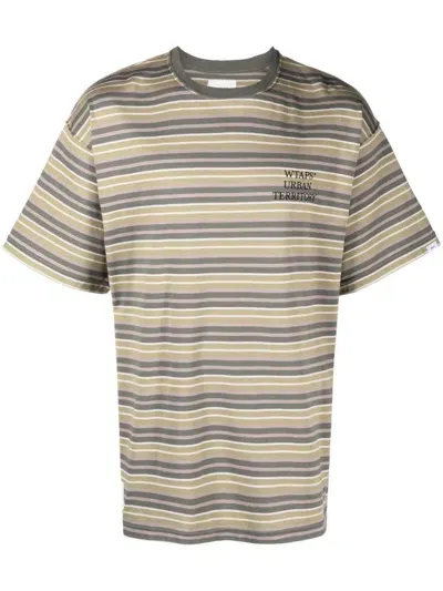 Wtaps Striped Cotton T-shirt In Green