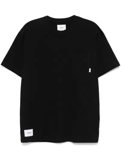 Wtaps Logo-appliquéd Printed Cotton-jersey T-shirt In Black