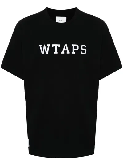 Wtaps Logo-patches Cotton T-shirt In Black