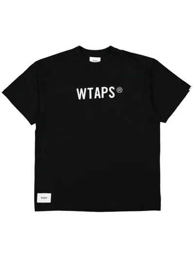 Wtaps Sign Cotton T-shirt In Black