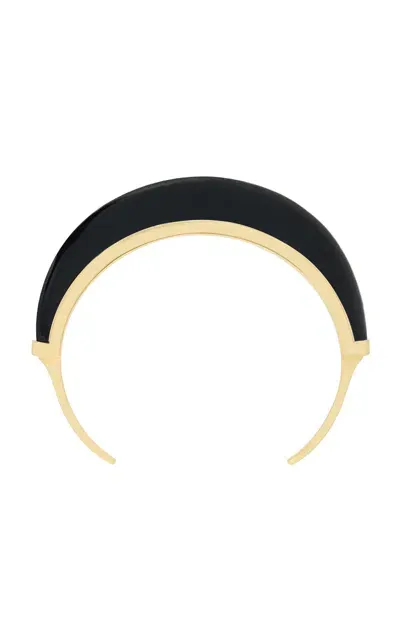 Wyld Box Jewelry 18k Yellow Gold And Onyx Luna Cuff