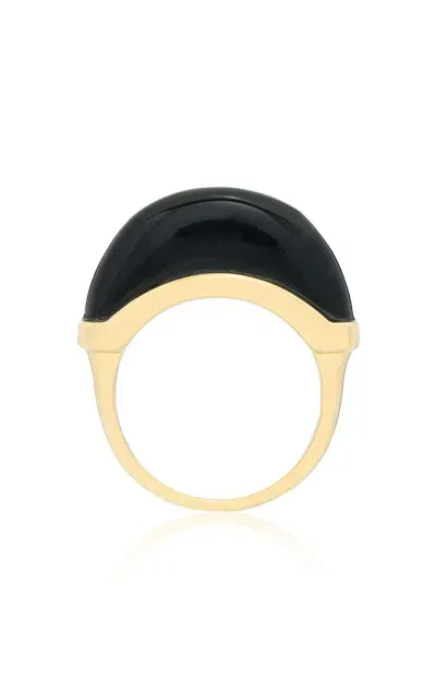 Wyld Box Jewelry 18k Yellow Gold And Onyx  Luna Mini Ring