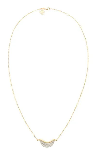 Wyld Box Jewelry 18k Yellow Gold And Pave Luna Mini Necklace