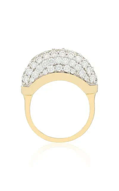 Wyld Box Jewelry 18k Yellow Gold Luna And Diamond Pave Mini Ring