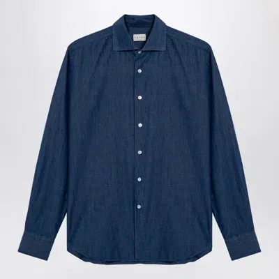 Xacus Indigo Denim Shirt In Blue