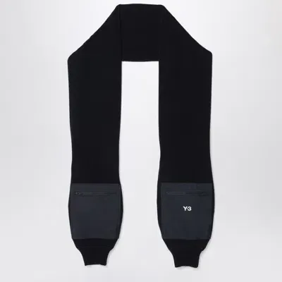 Y-3 Adidas  And Nylon Scarf With Sleeves In Black