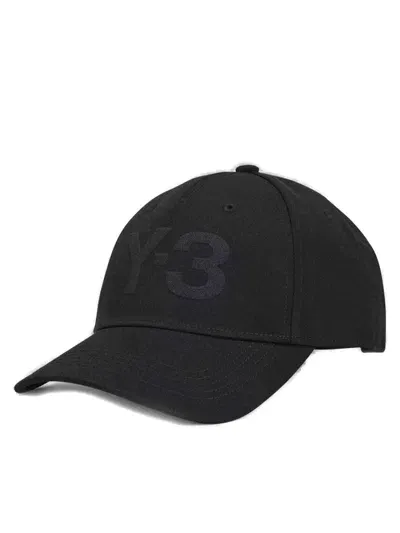 Y-3 Logo Appliqué Cap Hat In Black