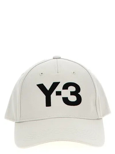 Y-3 Logo Printed Cap Hats In White