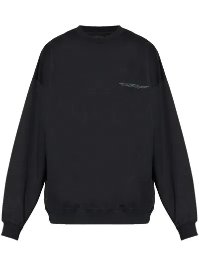 Y-3 Logo-printed Crew Neck Sweatshirt In Black