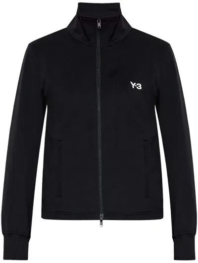 Y-3 Zip-up Logo Sweatshirt In Black